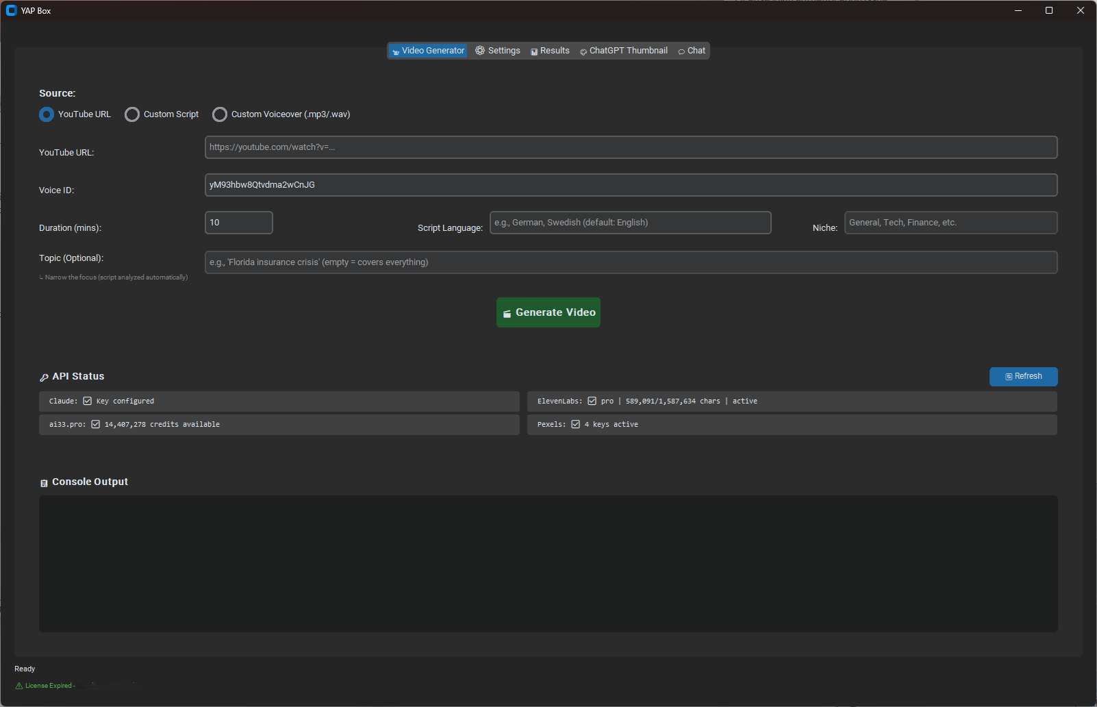 YAP Box Software Interface